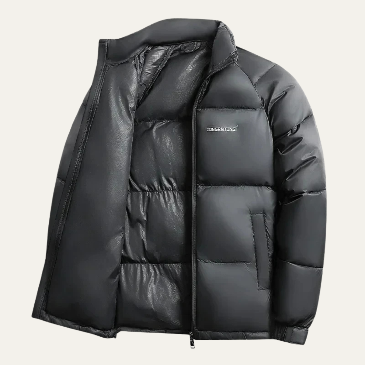 Rhys | Men's Puffer Jacket Black Quilted Warm Winter