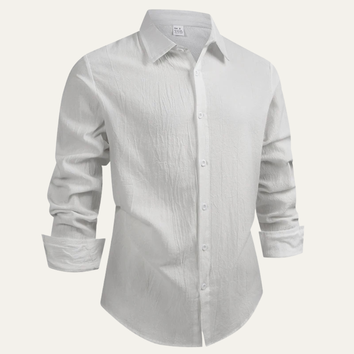 Callum | Men's Dress Shirt White Long Sleeve Button Up