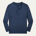 Dama Washington Tate men's henley shirt navy long sleeve - front view
