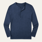 Dama Washington Tate men's henley shirt navy long sleeve - front view