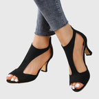 Dama Washington Vera women's peep toe heels cream suede cutout - view 2