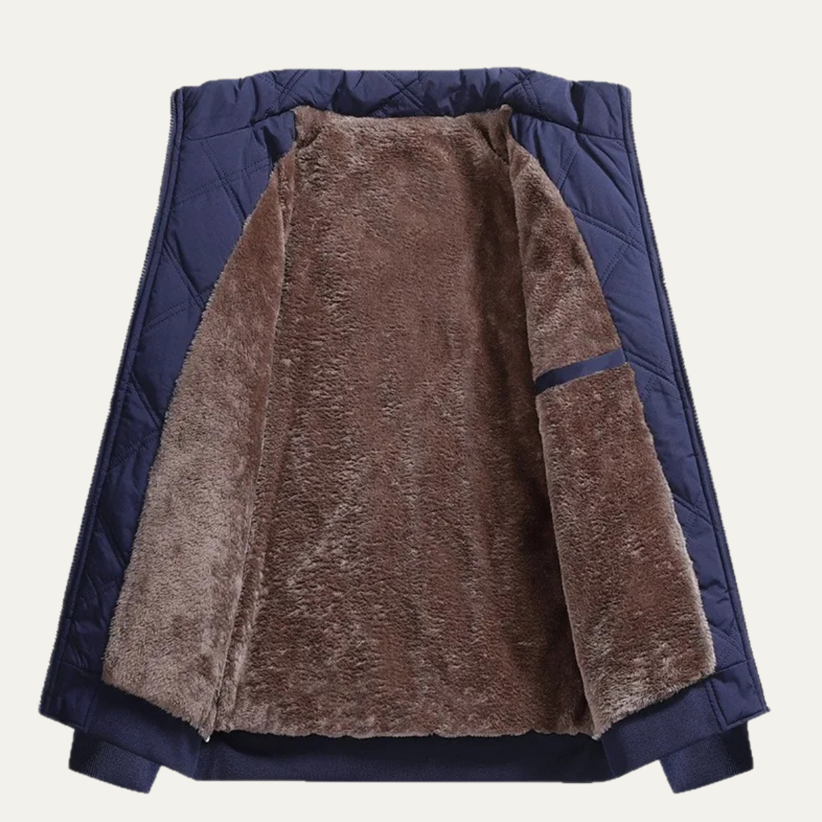 Mars | Men's Quilted Puffer Jacket Navy Sherpa Lined