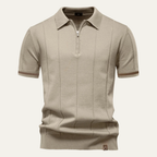Dama Washington Beau men's casual half zip polo shirt camel - view 2