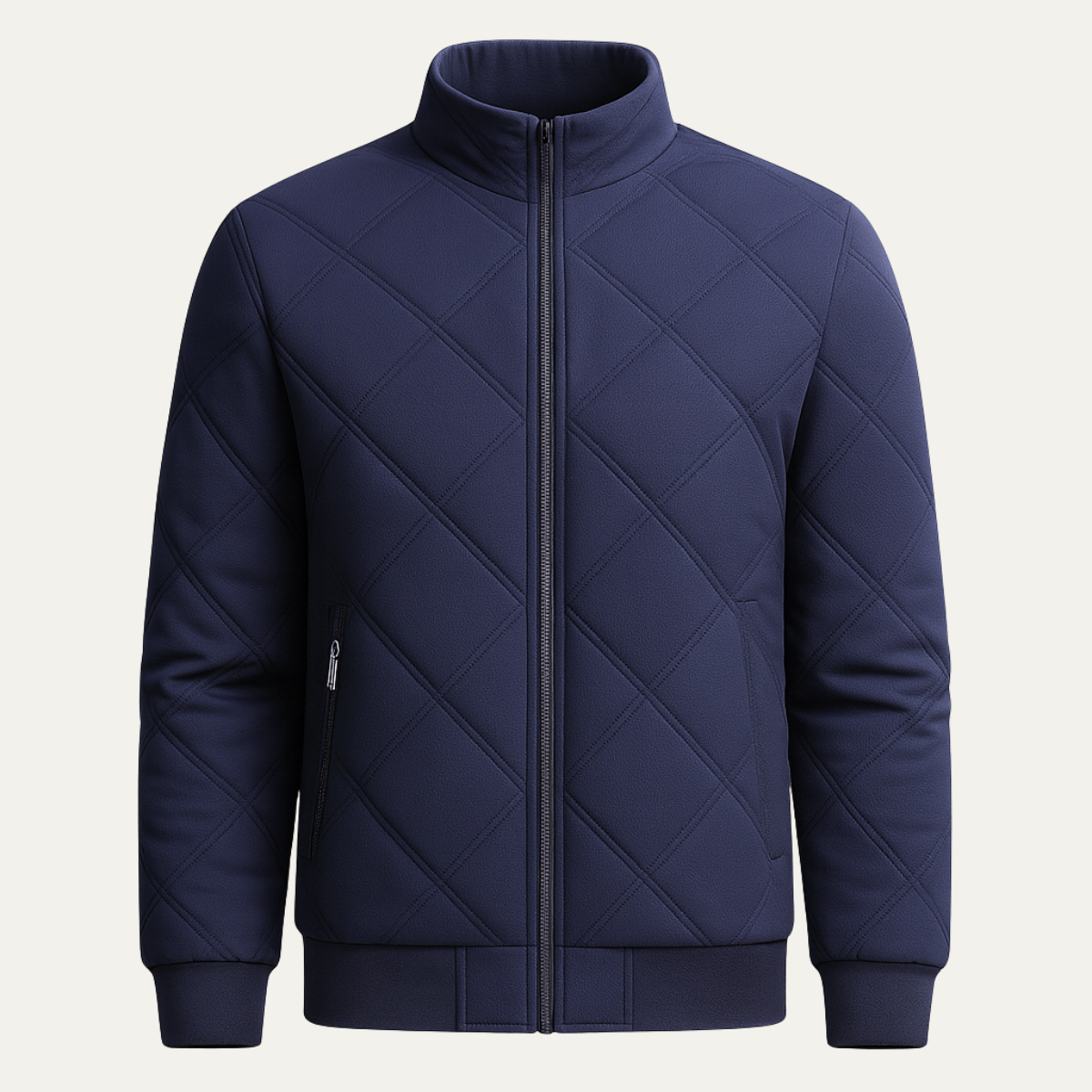 Mars | Men's Quilted Puffer Jacket Navy Sherpa Lined