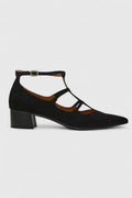 Dama Washington Isla women's pointed toe mary jane block heel black - front view