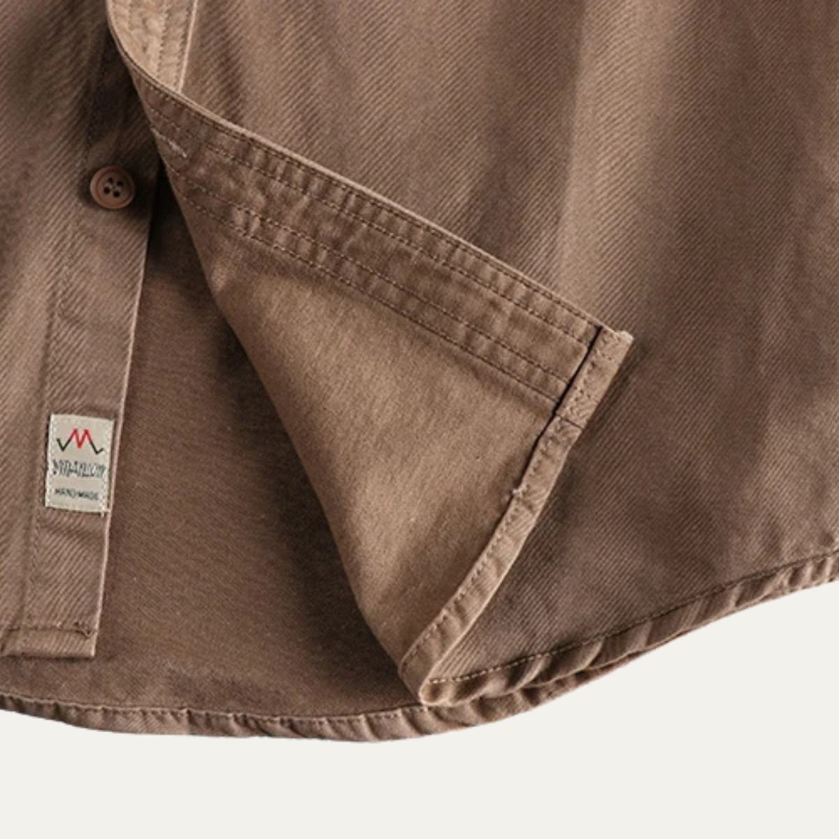 Axel | Men's Utility Denim Shirt Jacket Beige Long Sleeve