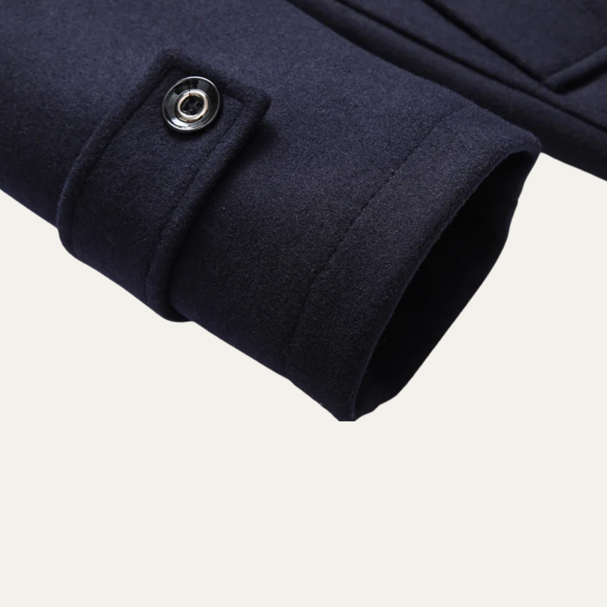 Axel | Men's Navy Wool Blend Trench Coat Lapel Collar