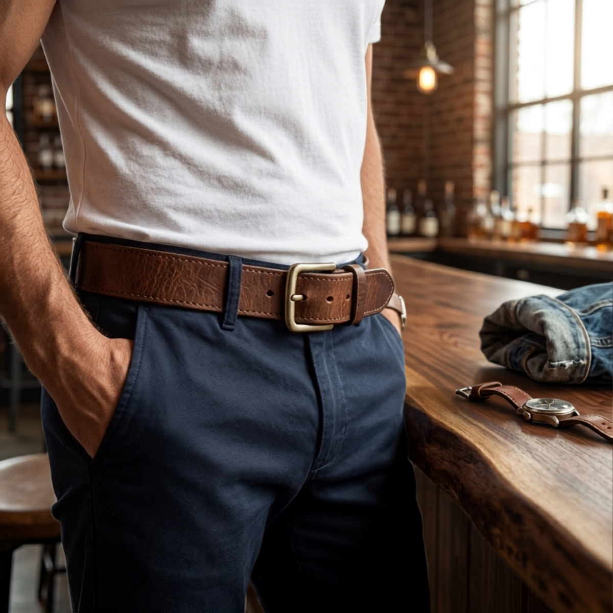 Dama Washington Margate thick cowhide leather belt - view 7