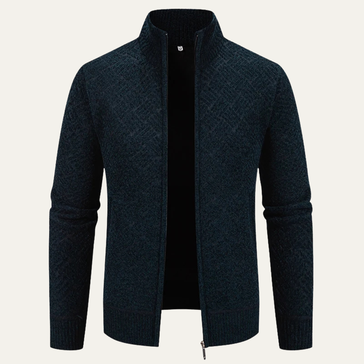 Knox | Men's Geometric Patterned Cardigan Sweater Beige