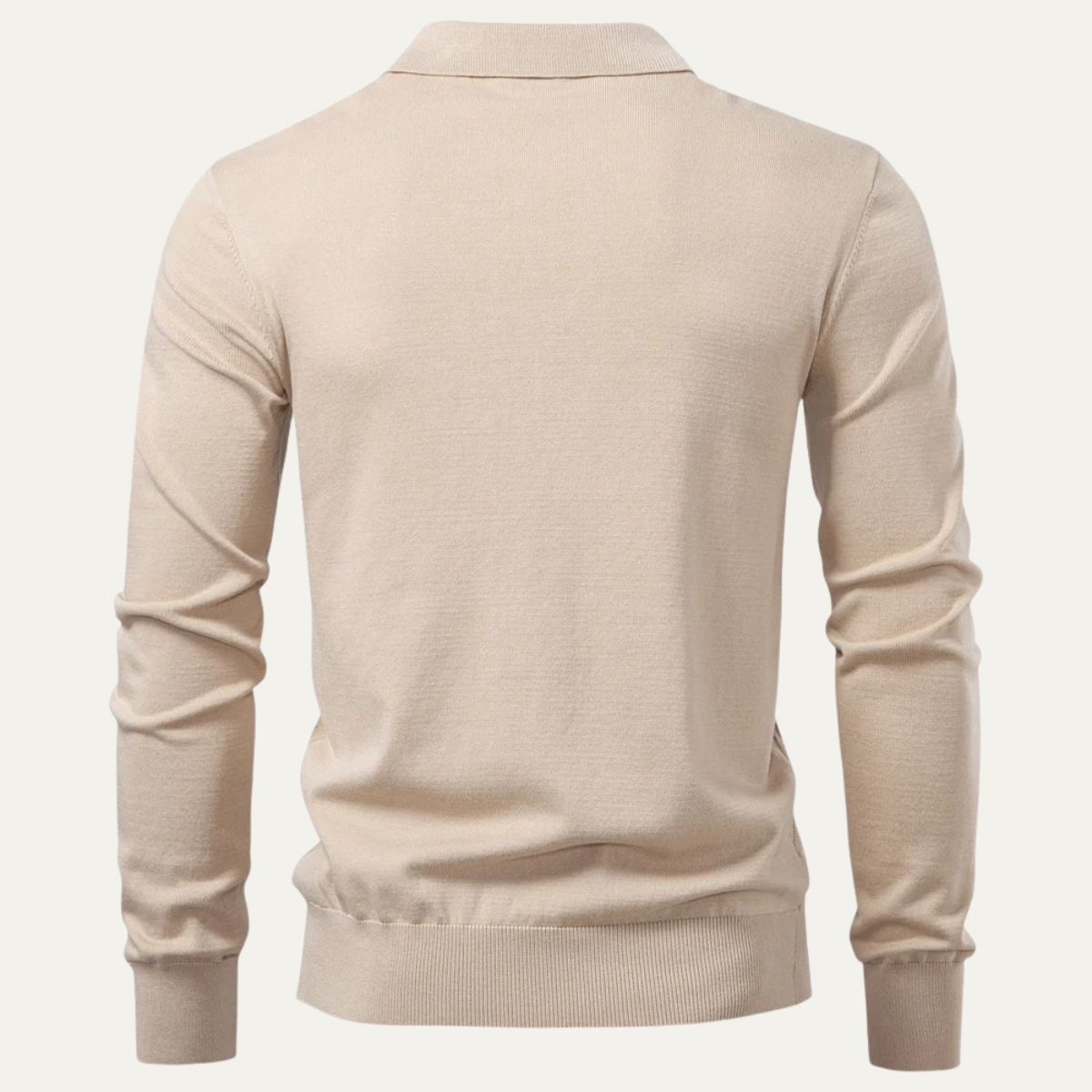 Voss | Men's Cream Cable Knit Sweater Collared V Neck