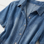 Dama Washington Isla women's denim shirt dress light blue short sleeve - view 5
