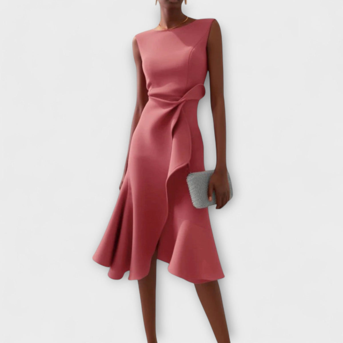 Dama Washington Vera women's wrap midi dress red sleeveless - view 3