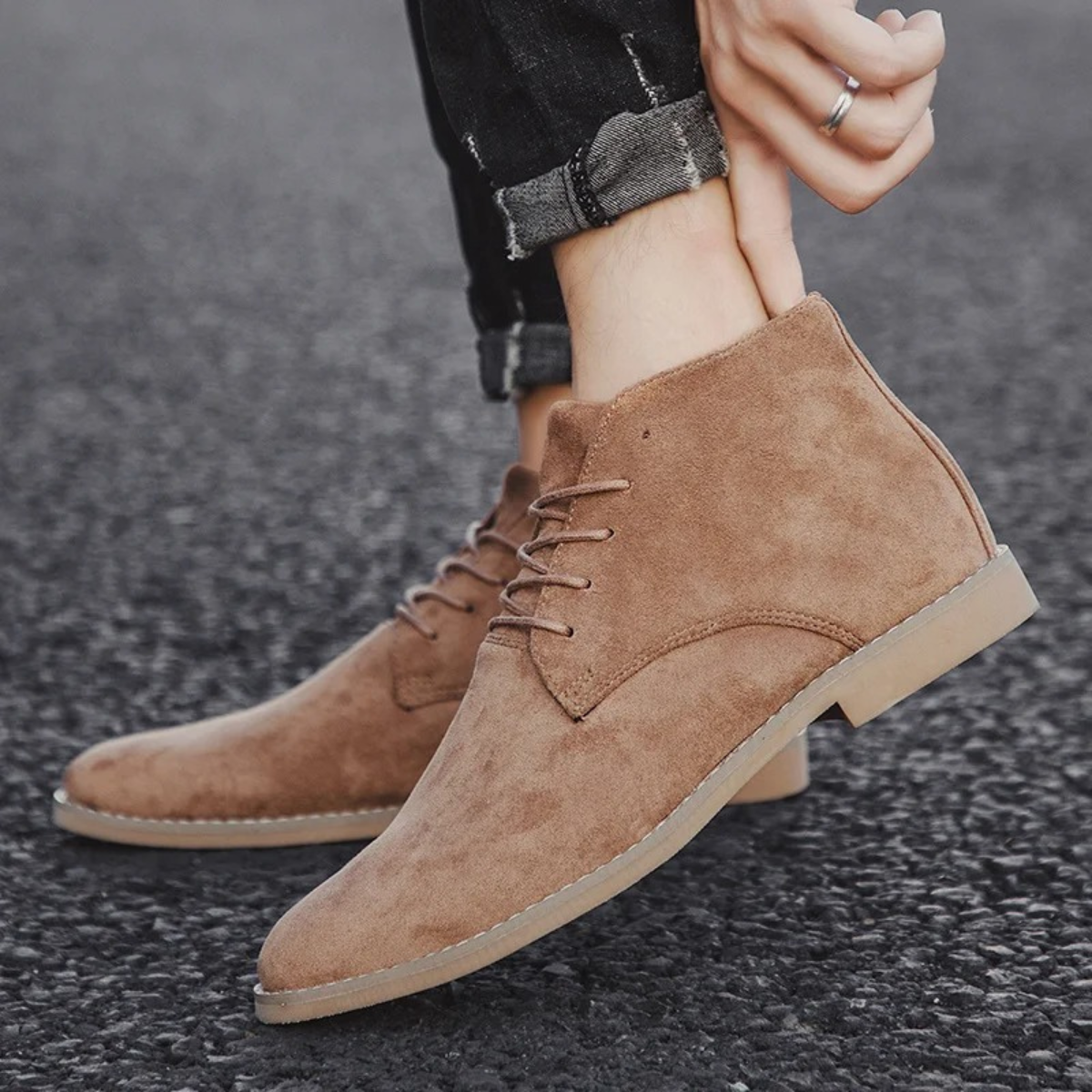 Jax | Men's Suede Lace Up Chukka Boots Black