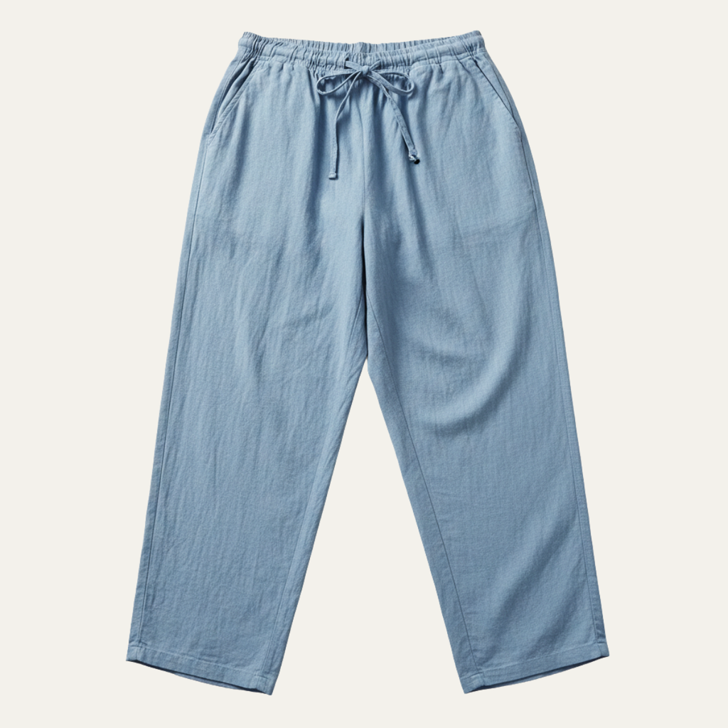 Dama Washington Axel men's casual loose fit linen drawstring pants white - view 10