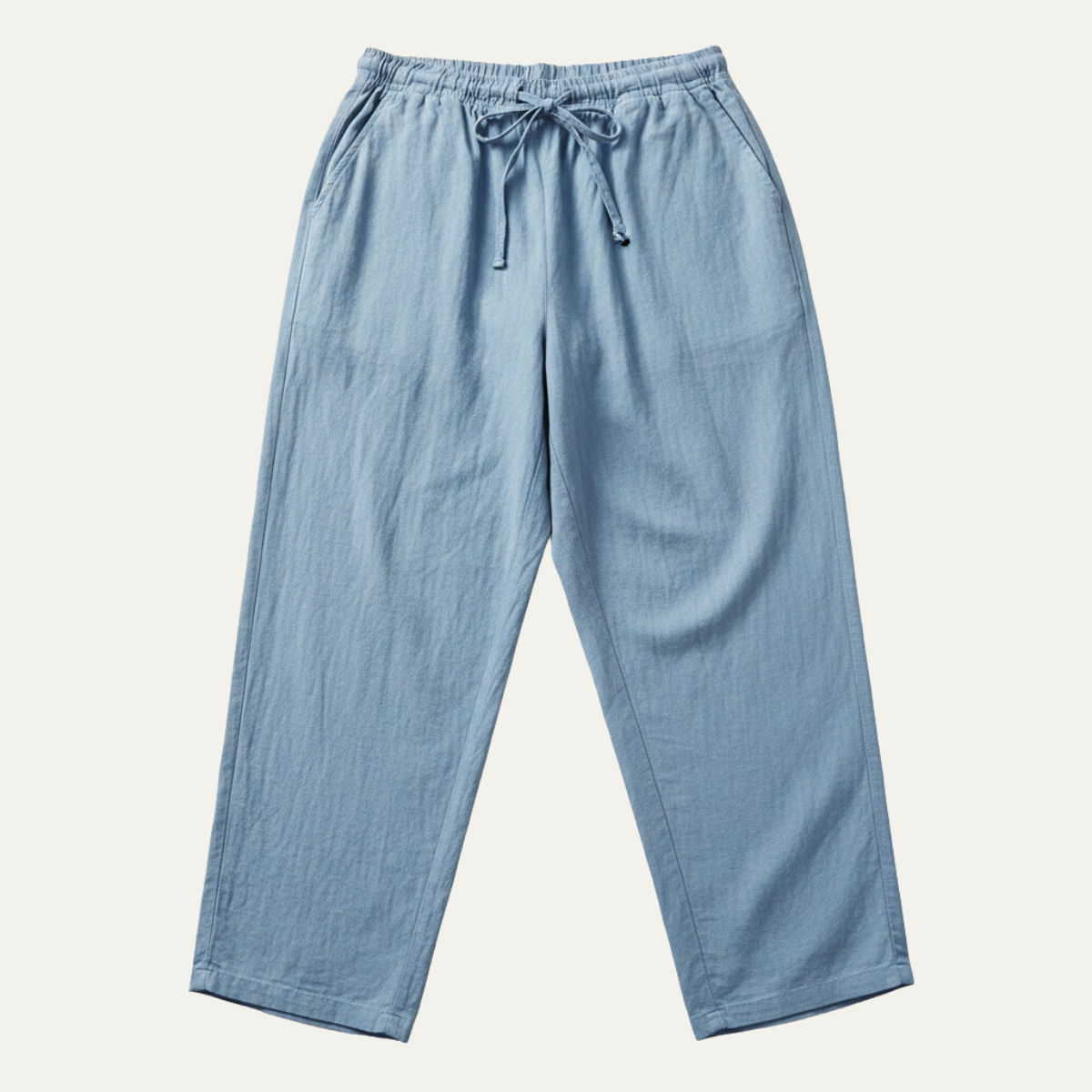 Axel | Men's Casual Loose Fit Linen Drawstring Pants White