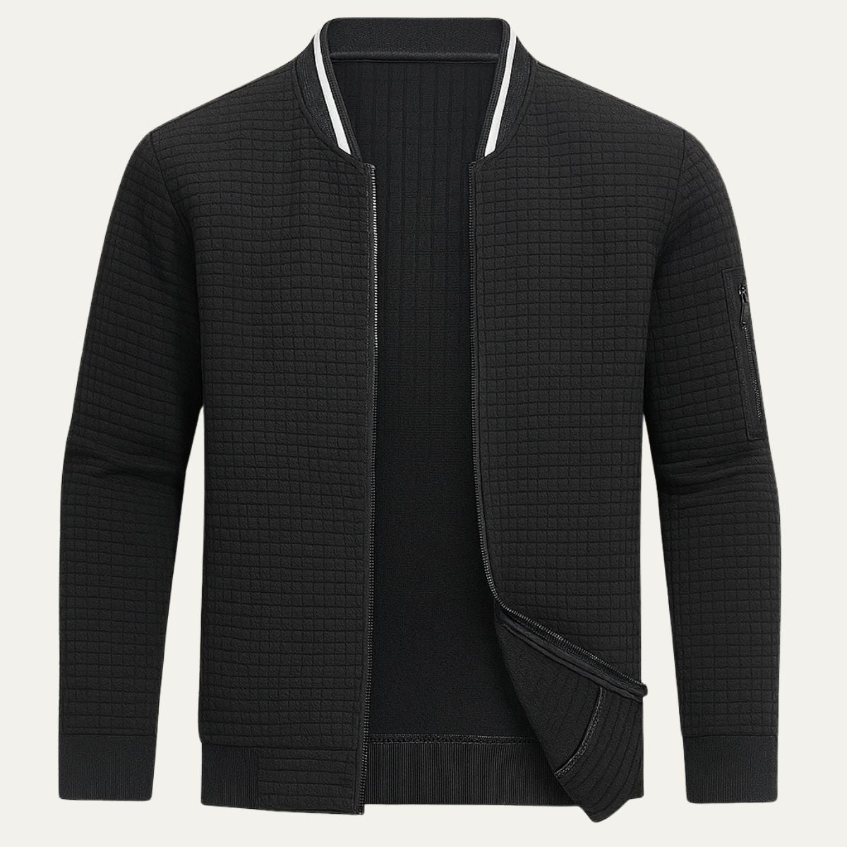 Nina | Men's Quilted Jacket Black Zip Up