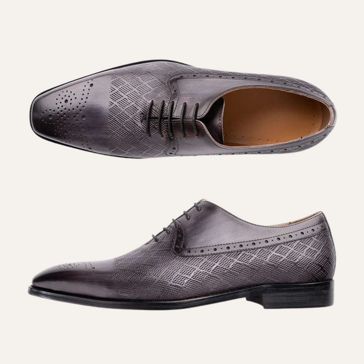 Rowan | Men's Black Leather Oxford Dress Shoe Lace Up