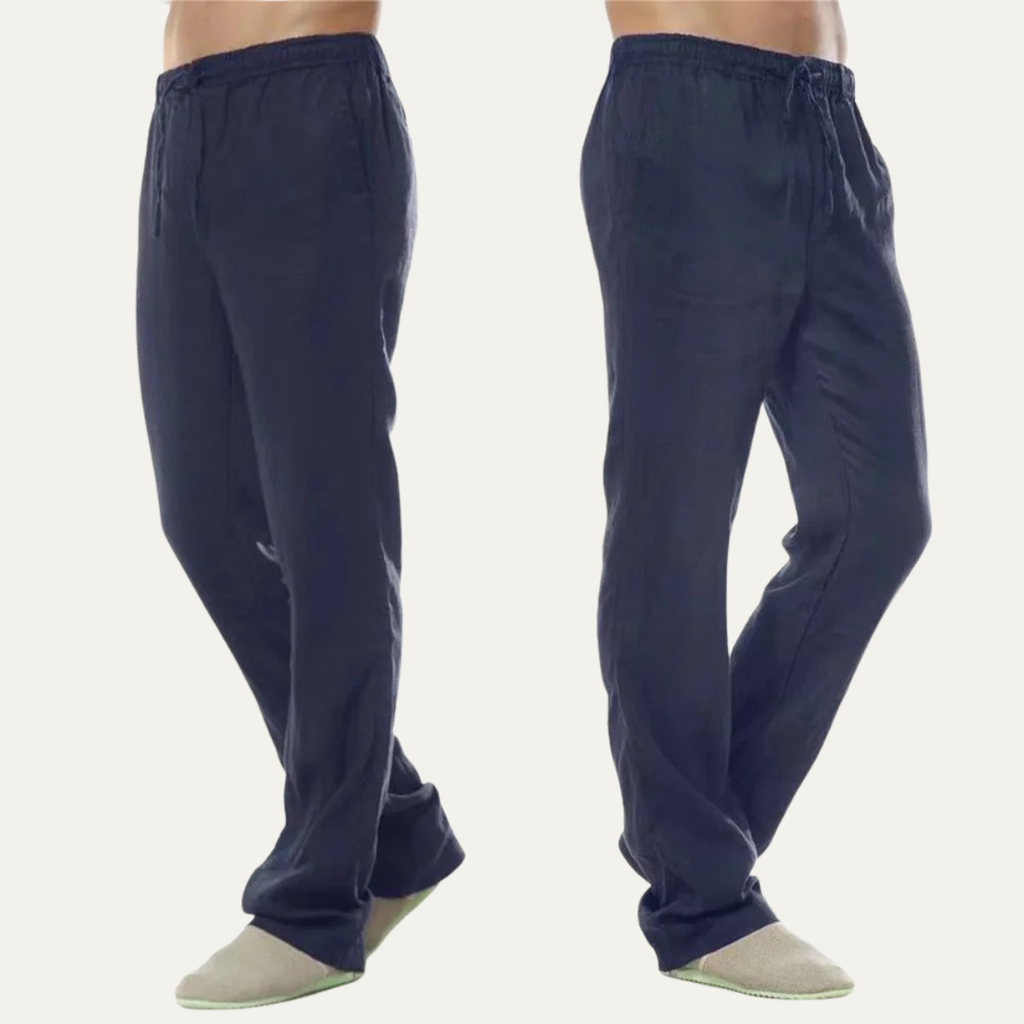 Dama Washington Callum men's relaxed linen pants black drawstring - view 6