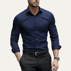 Dama Washington Jude men's fitted dress shirt white long sleeve - view 6