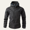 Dama Washington Flint men's softshell rain jacket black hooded windbreaker - front view