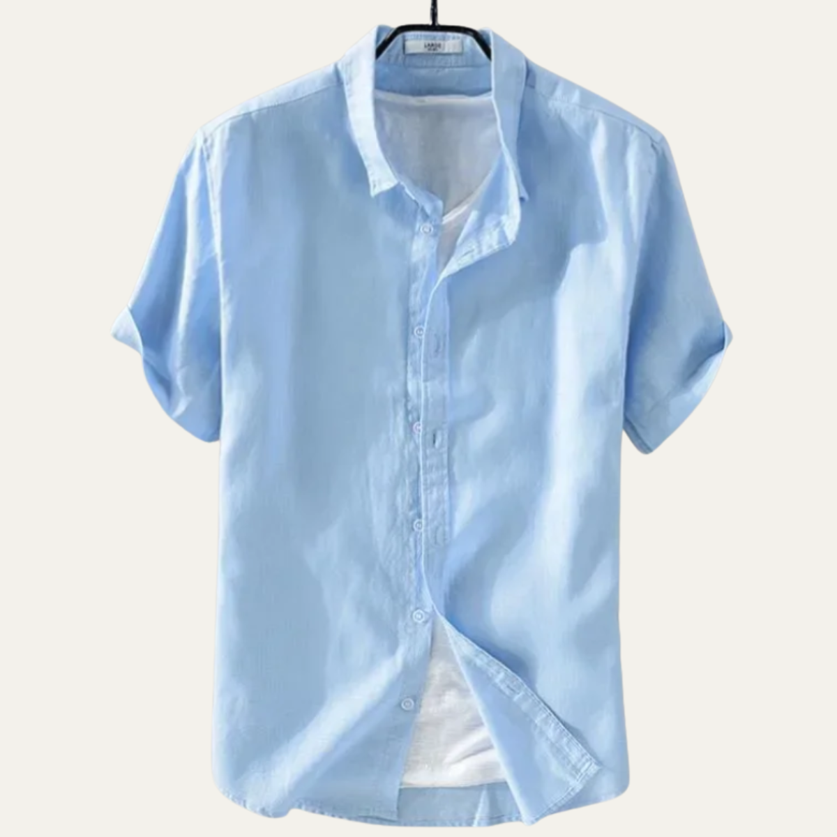 Beau | Men's Linen Shirt White Short Sleeve Relaxed Fit