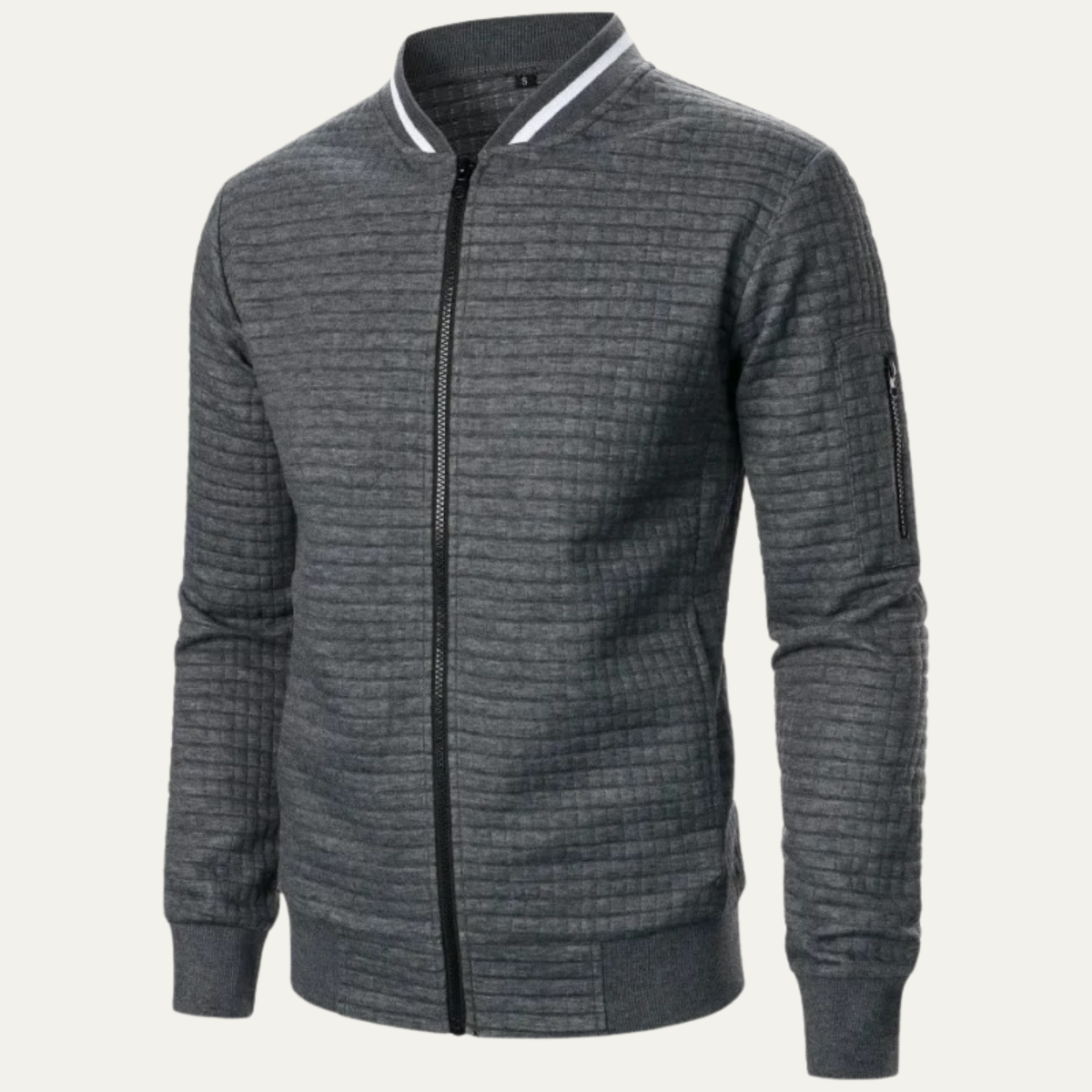 Voss | Men's Quilted Bomber Jacket Charcoal Gray Lightweight