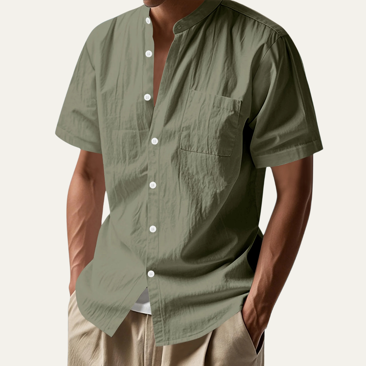 Blake | Men's Casual Short Sleeve Button Up Shirt Light Blue