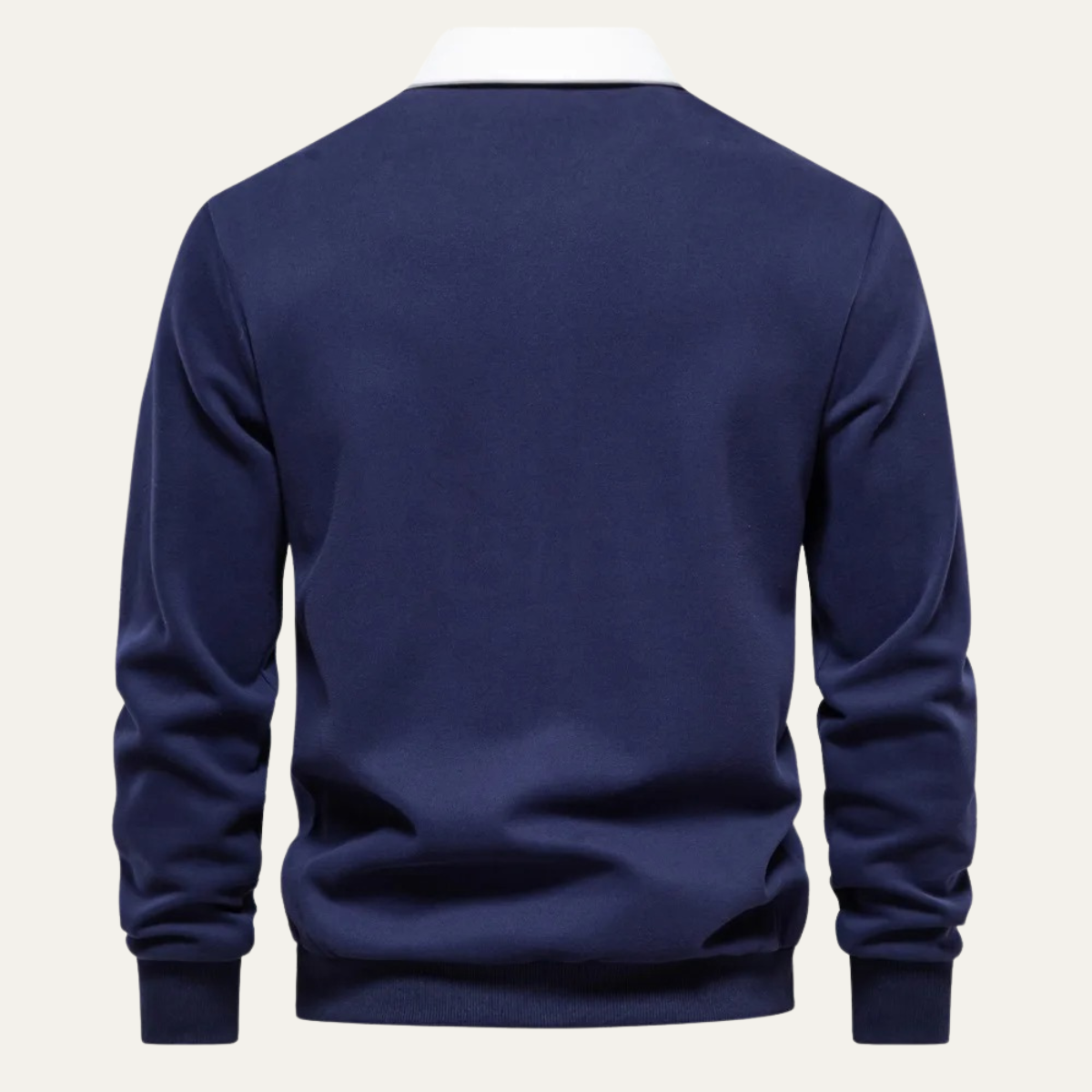 Ash | Men's Smart Casual Polo Collar Sweater Navy White
