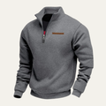 Dama Washington Callum men's quarter zip sweater gray stand collar - front view