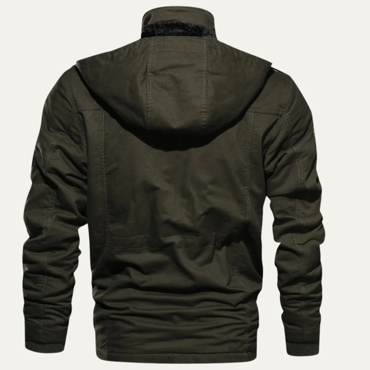 Callum | Men's Utility Jacket Beige Sherpa Lined