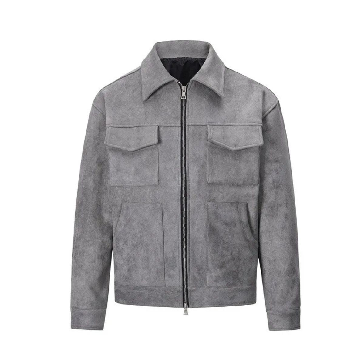Axel | Men's Casual Suede Utility Jacket Black
