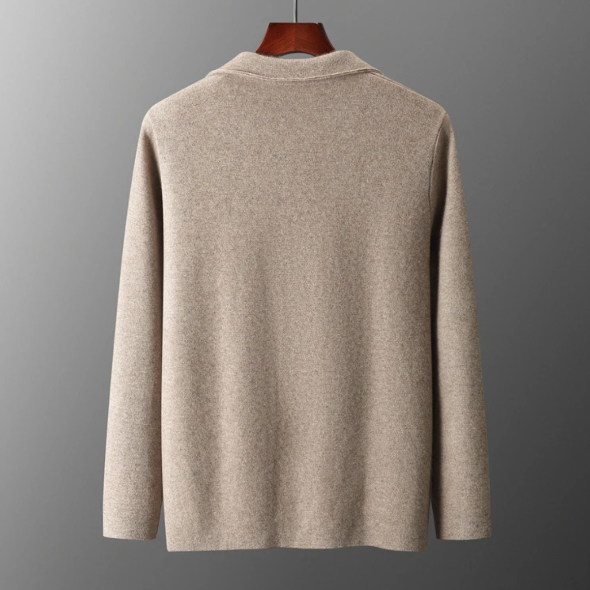 Beau | Men's Casual Wool Cardigan Cream Button Front Pockets