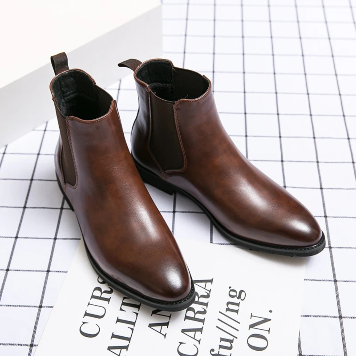 Beau | Men's Chelsea Boots Brown Leather Smart Casual