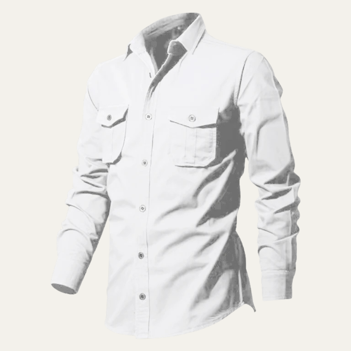 Ezra | Men's Utility Button Up Shirt Olive Long Sleeve