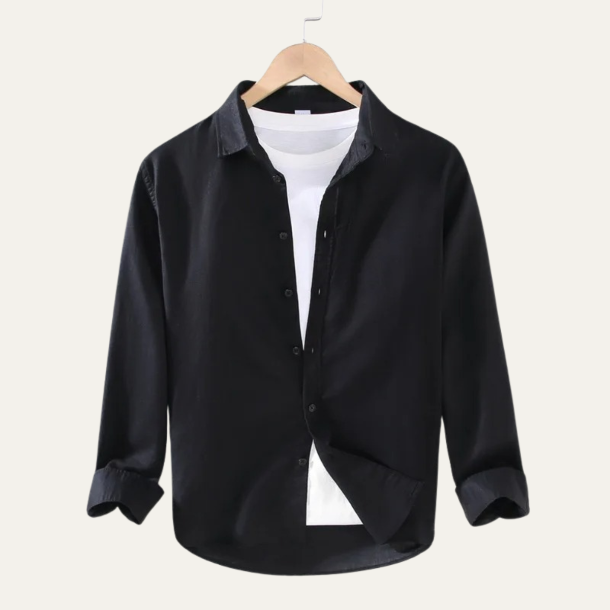 Ezra | Men's Casual Linen Button Up Shirt Gray