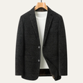 Dama Washington Bram men's tweed blazer charcoal gray wool lined - front view