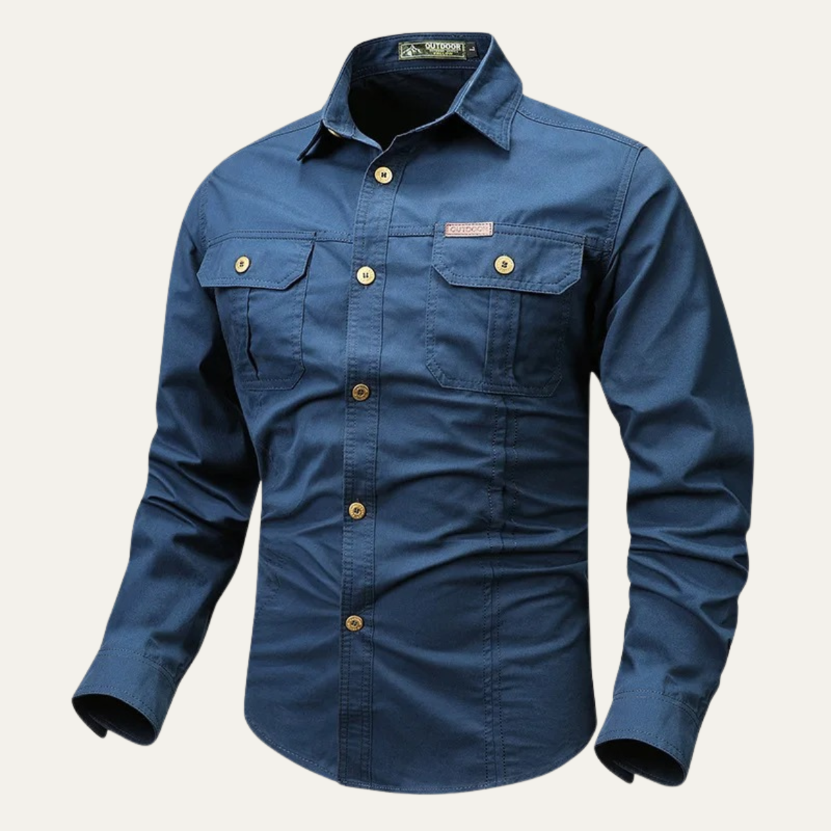 Axel | Men's Denim Shirt Black Long Sleeve Utility Pocket