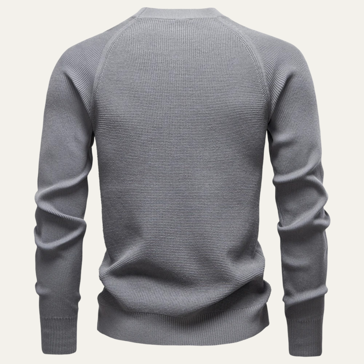 Bram | Men's Crew Neck Sweater Charcoal Gray Ribbed Knit