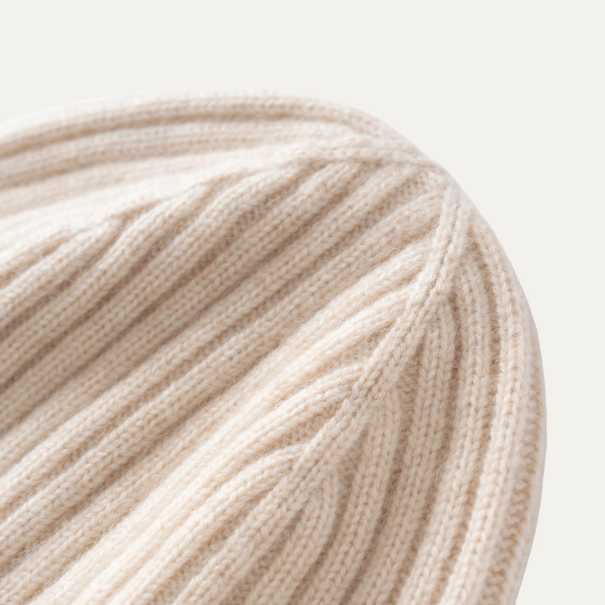 Axel | Men's Ribbed Knit Cashmere Beanie Cream