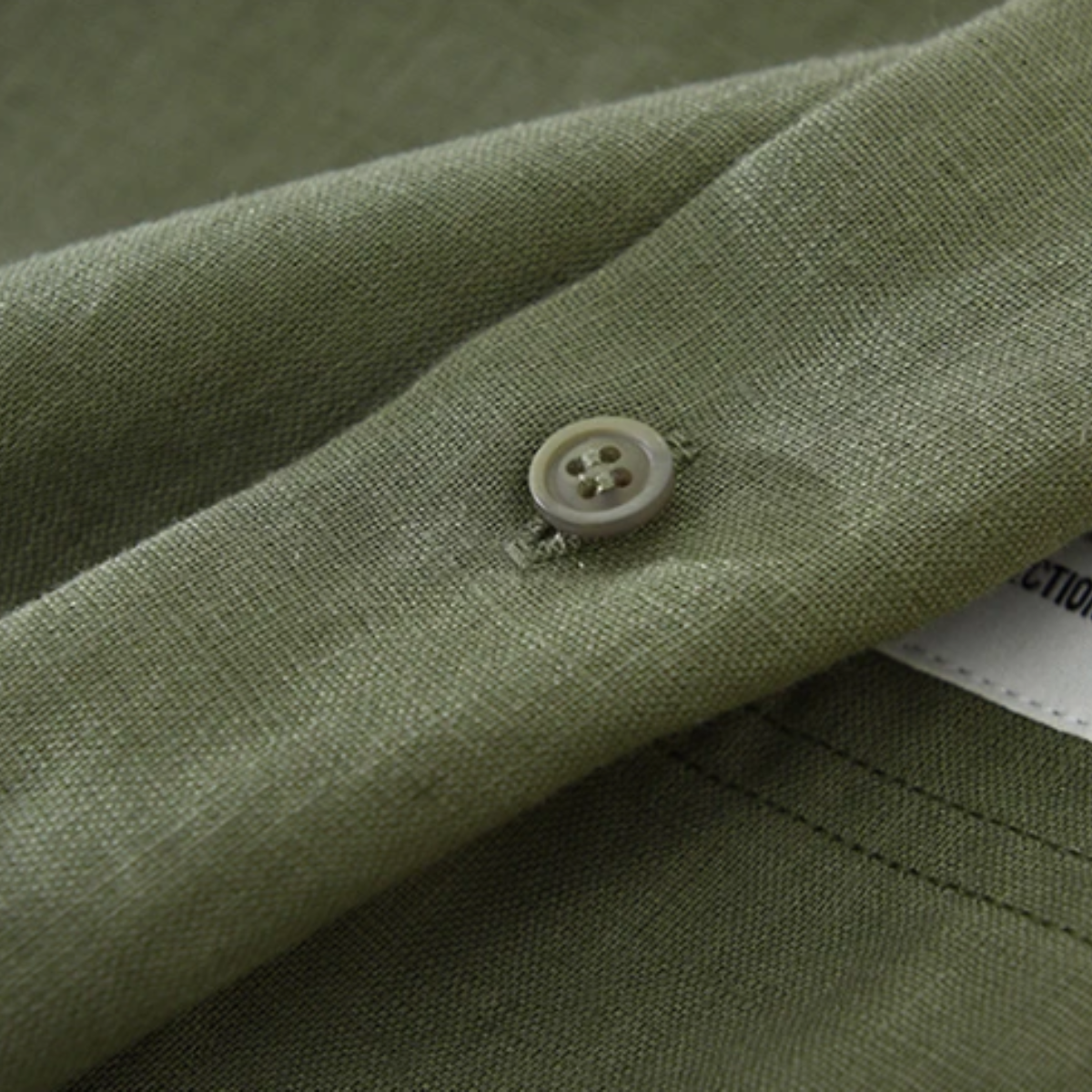 Ezra | Men's Linen Shirt Olive Green Casual Button Up