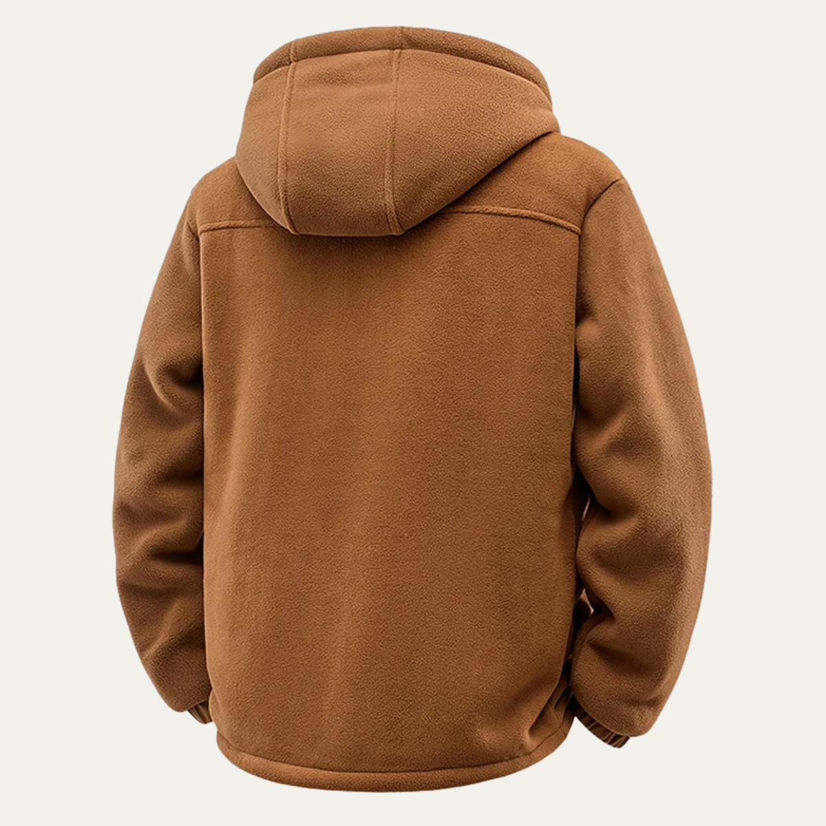 Beau | Men's Sherpa Fleece Zip Up Hoodie Tan