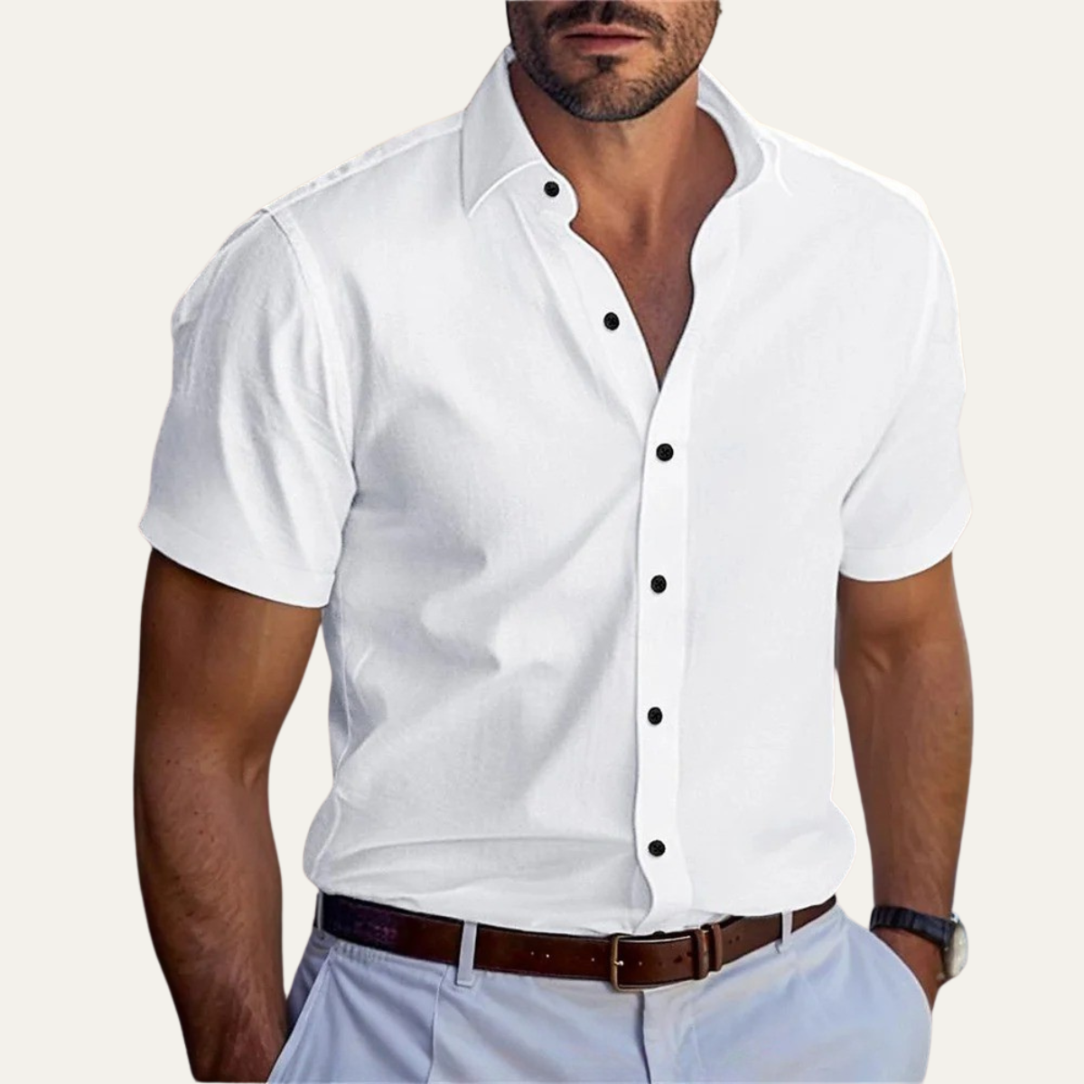 Blake | Men's Short Sleeve Button Up Shirt Black