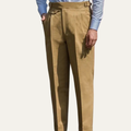 Dama Washington Beau men's pleated dress pants khaki - front view
