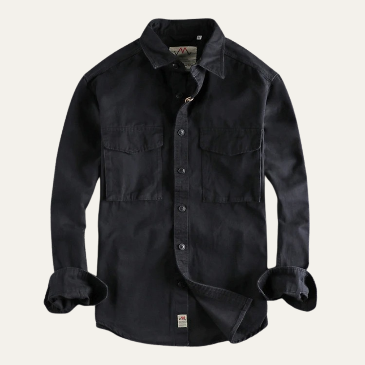 Grant | Men's Utility Denim Shirt Khaki Long Sleeve