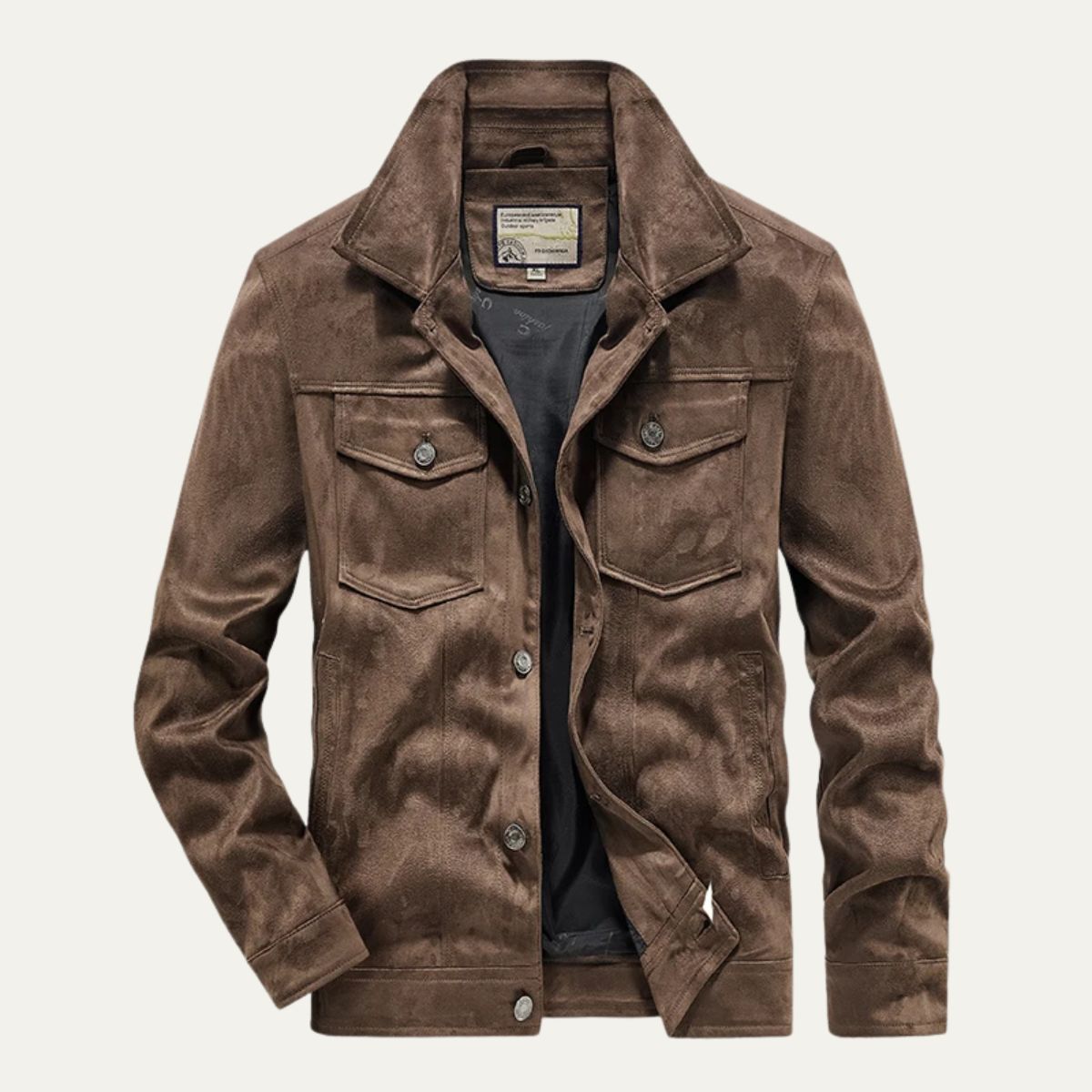 Wyatt | Men's Vintage Suede Cargo Jacket Brown