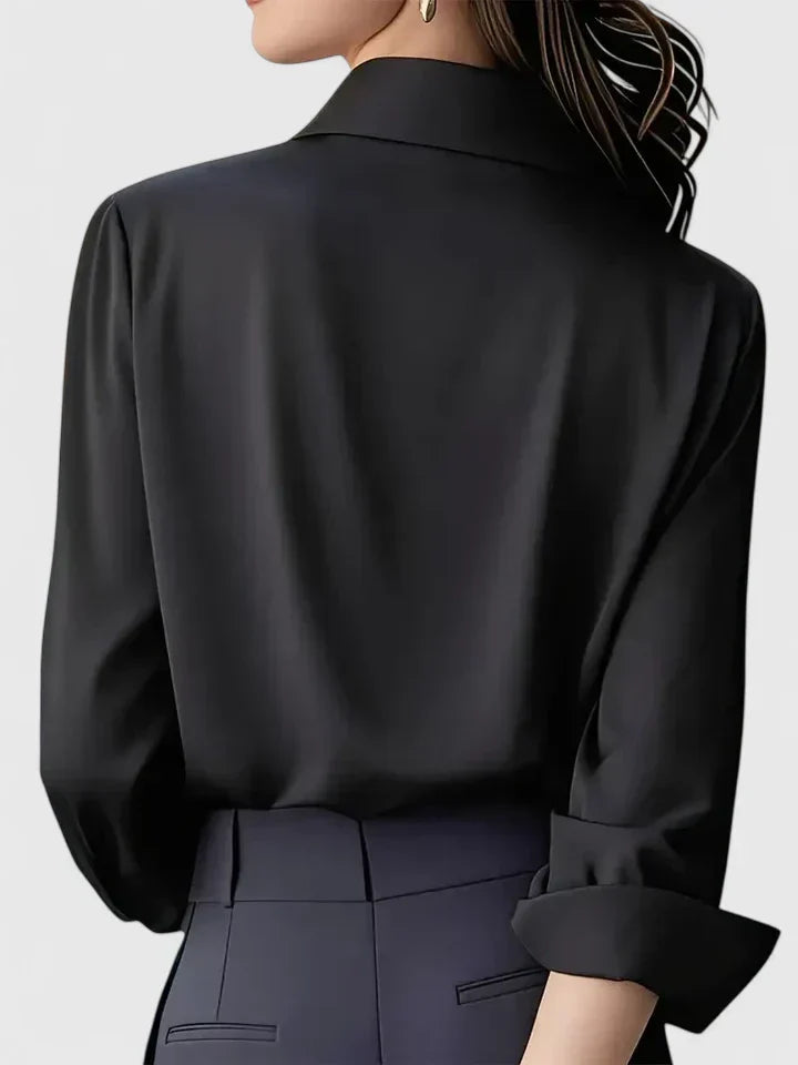 Mia | Women's Button Down Shirt Navy Long Sleeve