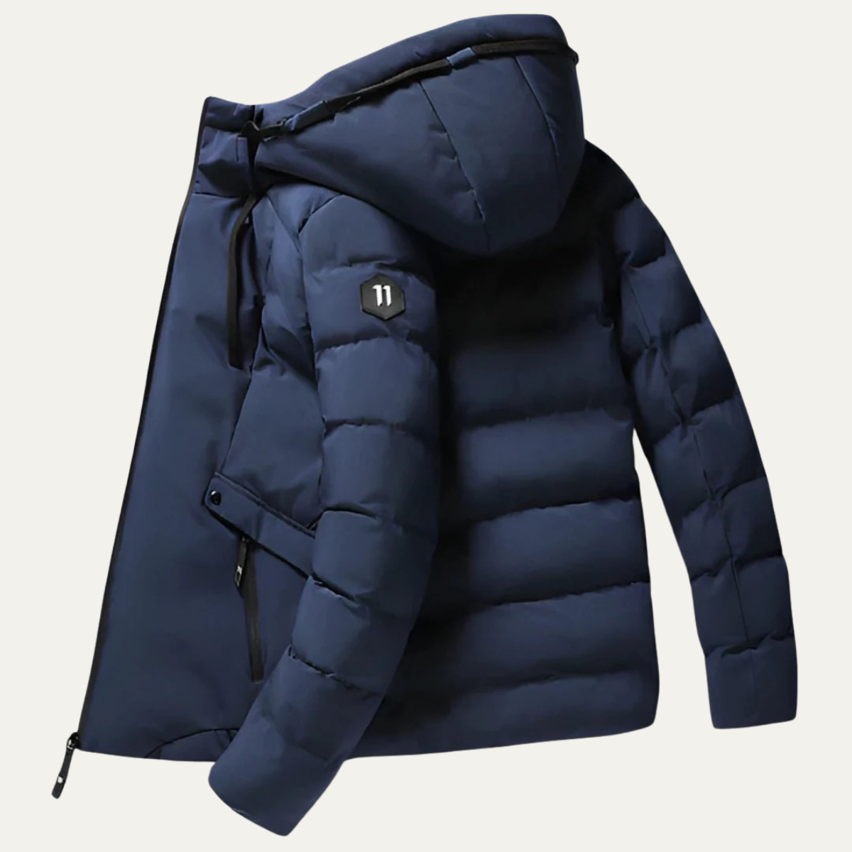 Jude | Men's Puffer Jacket Black Hooded Warm Winter Coat
