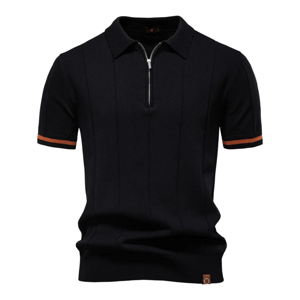 Beau | Men's Casual Half Zip Polo Shirt Camel