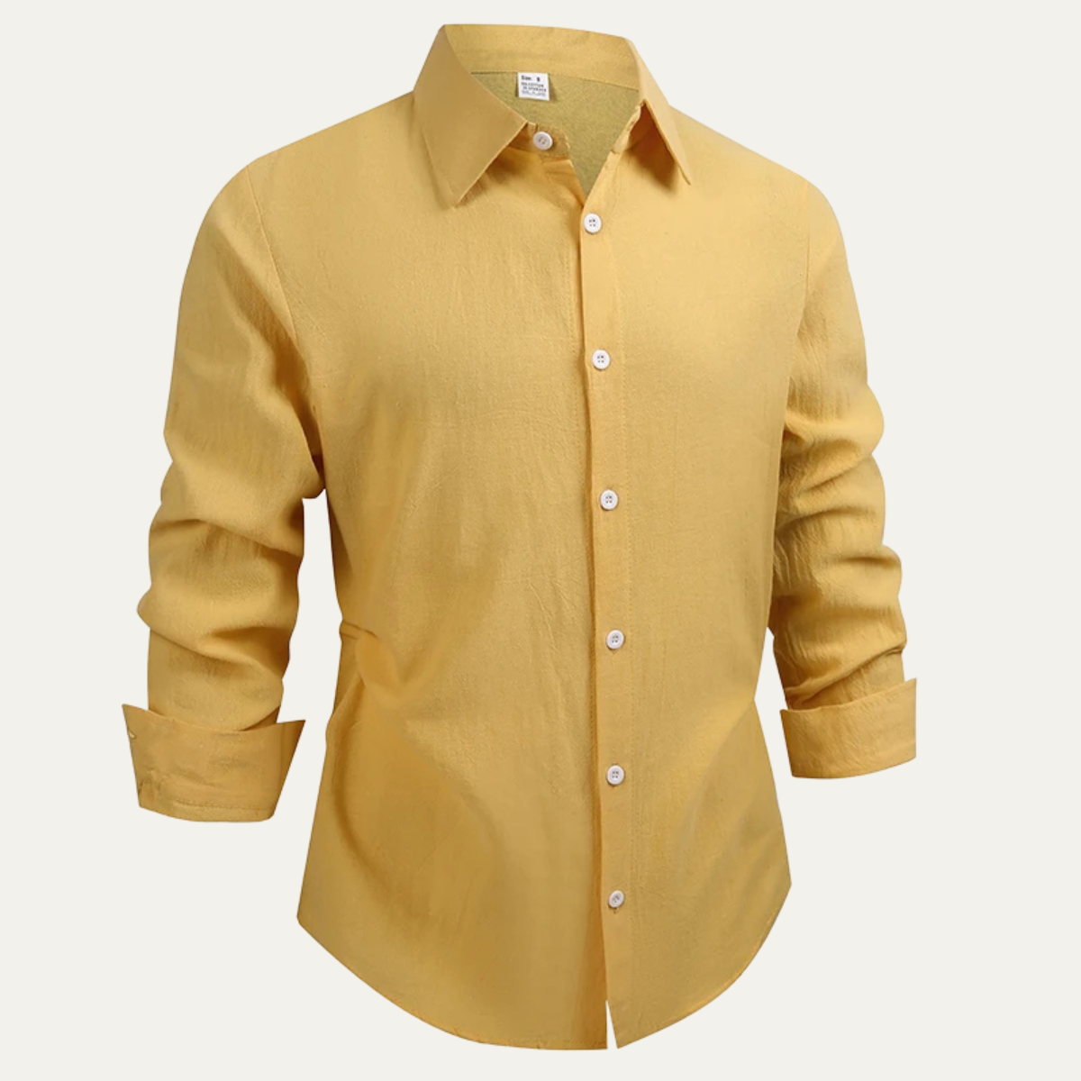 Bram | Men's Button Up Shirt Olive Long Sleeve Linen Cotton