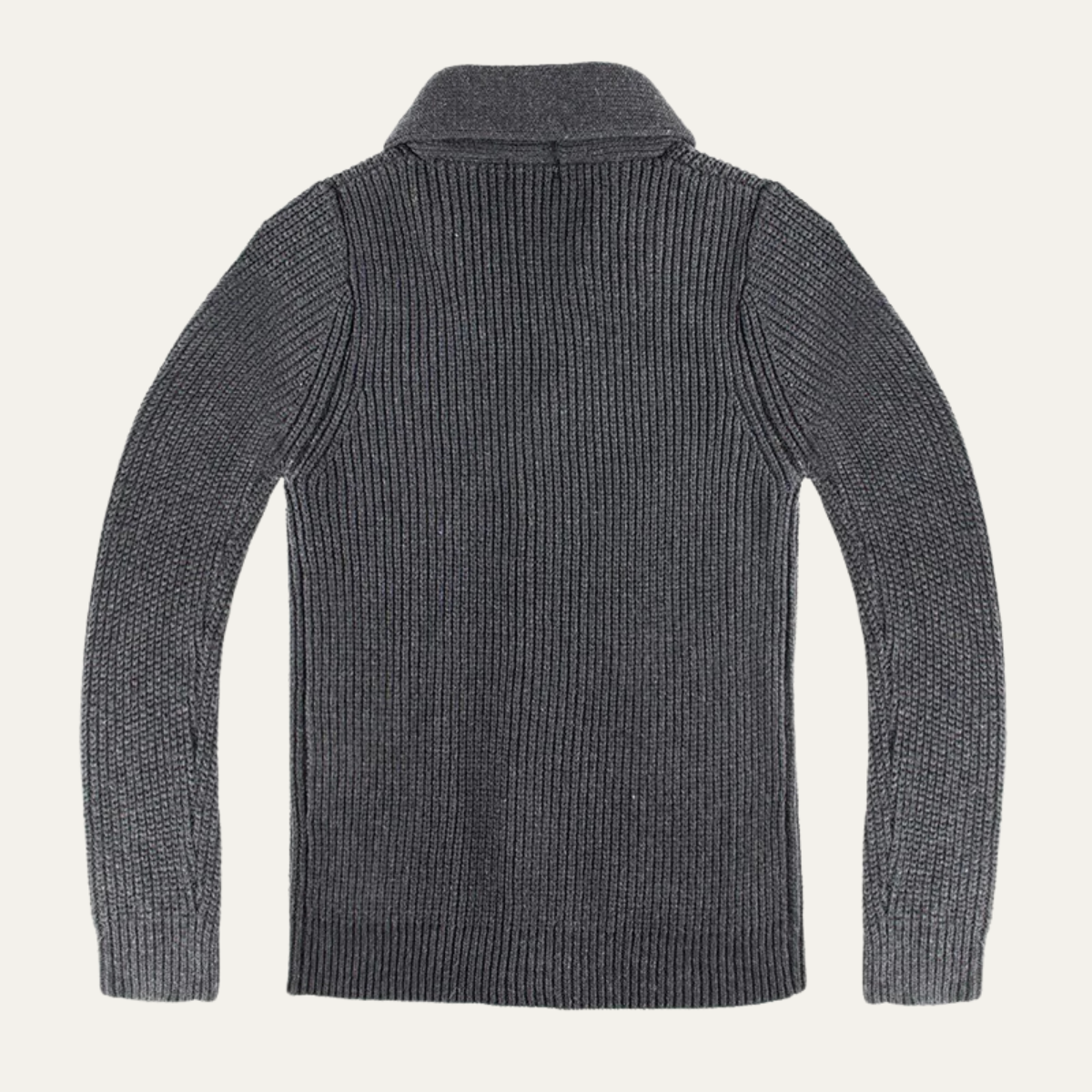 Wyatt | Men's Shawl Collar Cardigan Charcoal Gray Ribbed Knit